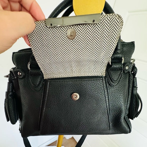 Y2K Vegan Leather Bag Detachable Crossbody Strap Black Minimalist Preppy Classic - Picture 11 of 11